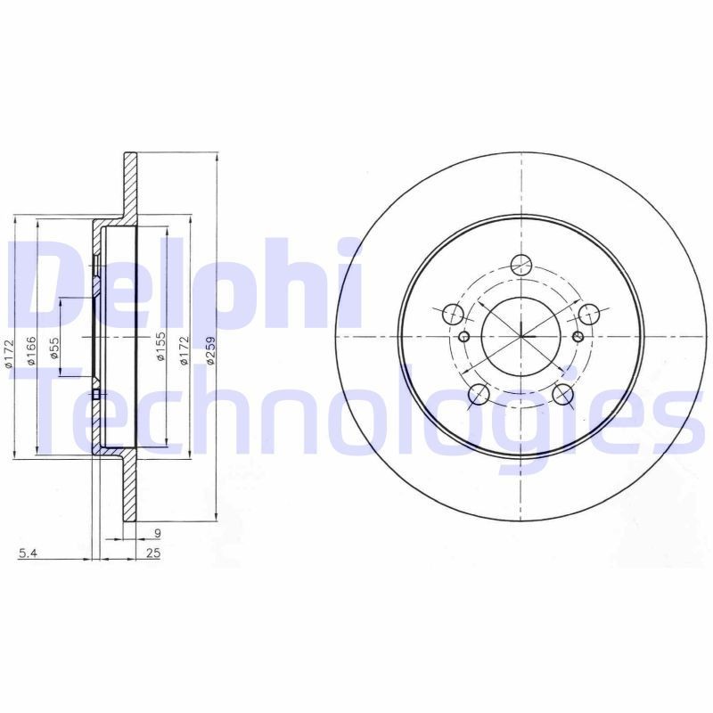 Brake disc DELPHI BG4201C DELPHI BG4201C Brake discs Lexus CT 2011