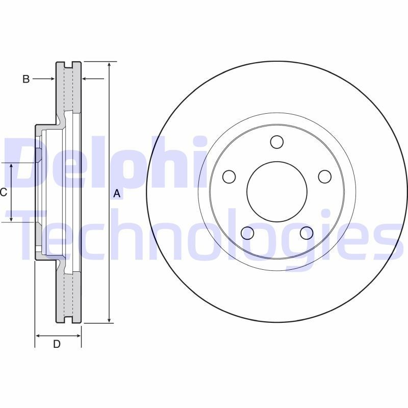 DELPHI Disque de frein BG4562C DELPHI BG4562C Disque de frein MAZDA 626 IV Berline (GE) 2.0 D GLX Comprex (GEFP) 75 CV 1992