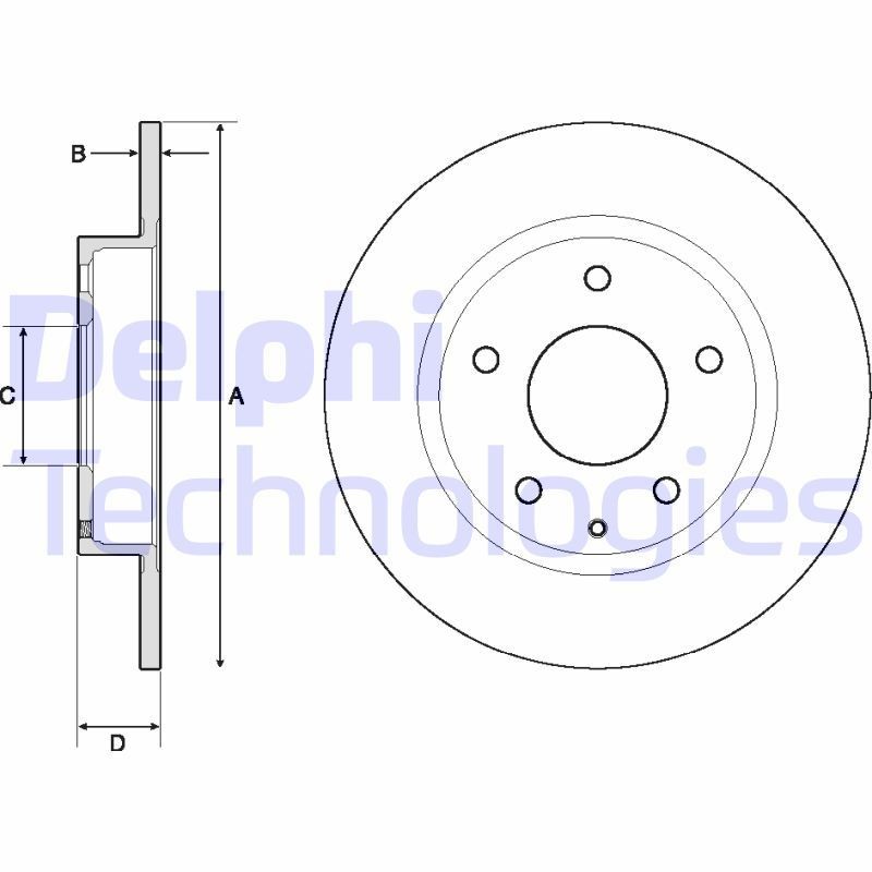 DELPHI Bremseskive BG4707C Sportsbremseskiver DELPHI RX-8 BG4707C billige