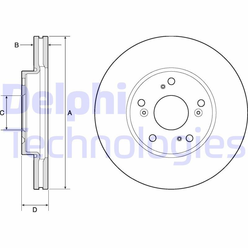 DELPHI Bremsscheibe BG4741C Bremsscheiben DELPHI Honda STREAM BG4741C