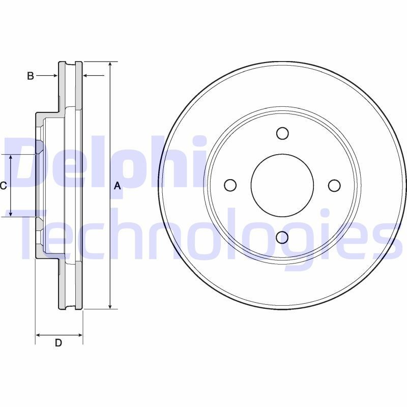 Disque de frein DELPHI BG4742C DELPHI BG4742C Disques de frein avant et arrière Nissan MICRA 2006