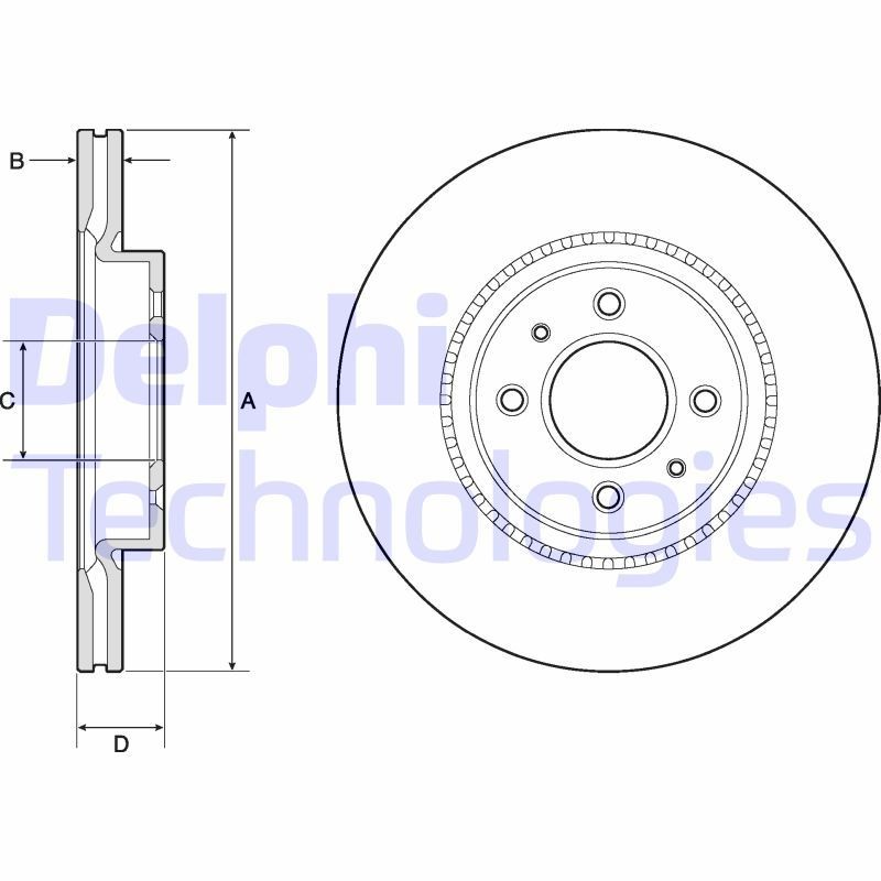 DELPHI Disco freno BG4743C BG4743C Dischi freno sportivi DELPHI HYUNDAI H100 costo