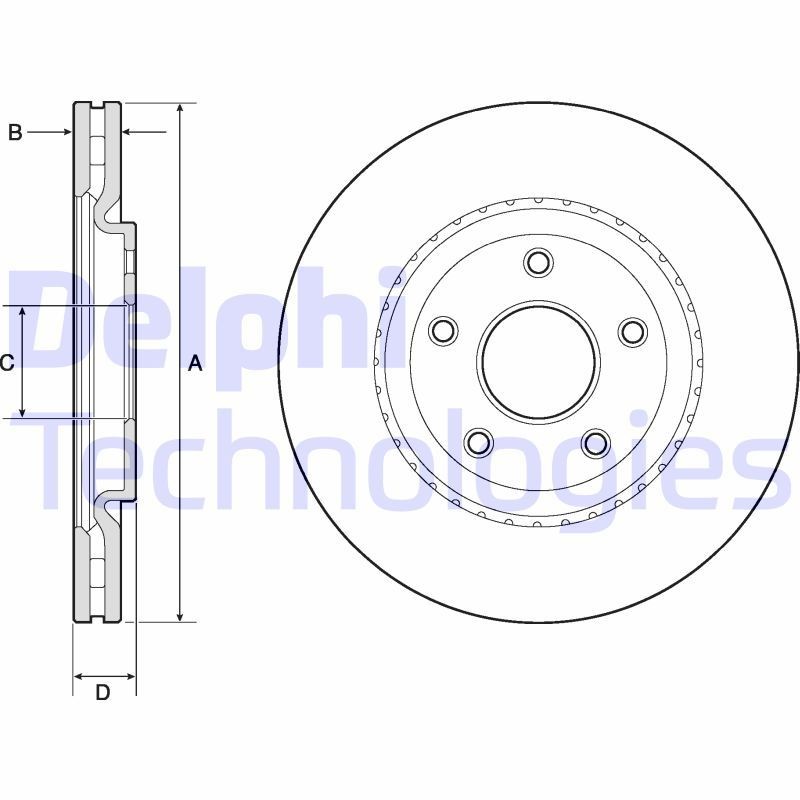 Bremseskive DELPHI BG4759C DELPHI BG4759C: Bremseskiver Fiat FREEMONT 2011