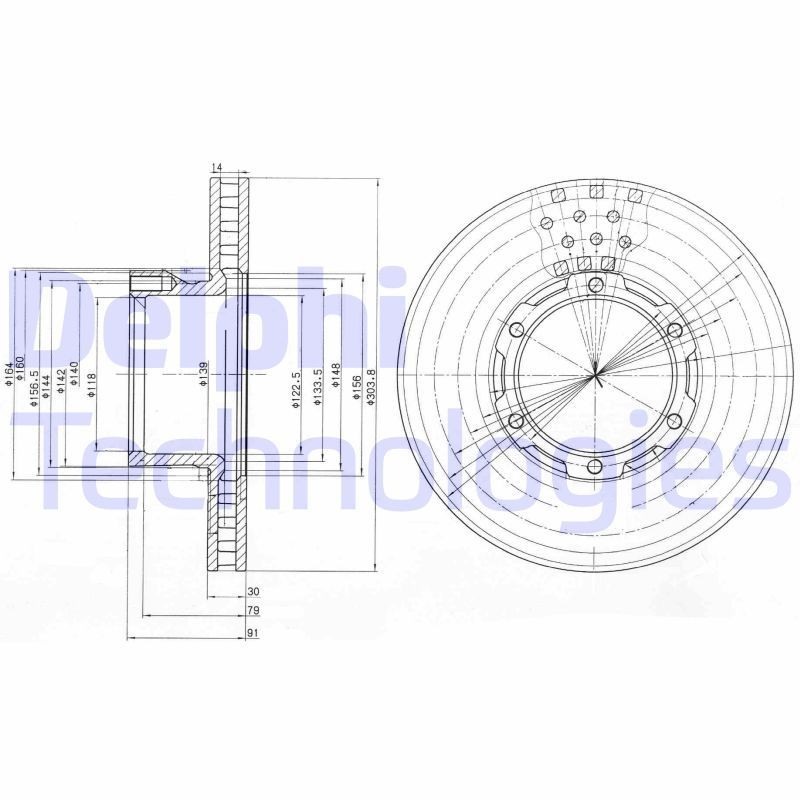 DELPHI Bremseskive BG4764C DELPHI BG4764C S-Cross III Skivebremser pris