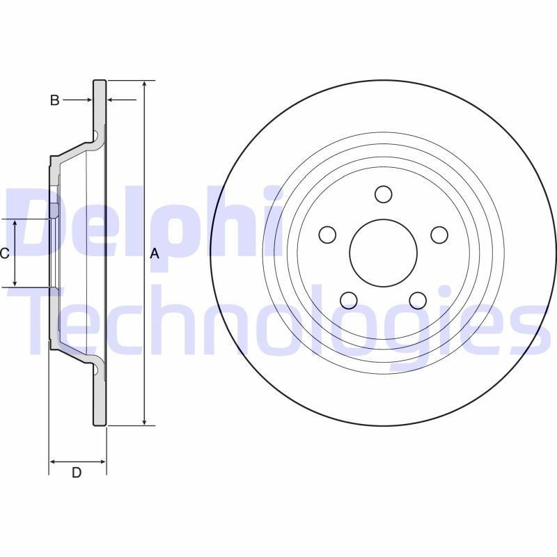 DELPHI Brake disc BG4782C DELPHI BG4782C Mustang Mk7 Coupe (S650) brake discs