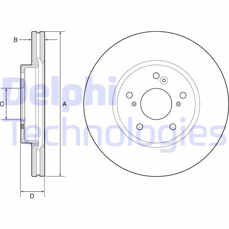 DELPHI Disco freno BG4785C DELPHI BG4785C Disco freno HONDA Vezel II (RU) 1.5 VTEC Flex 116 CV 2015
