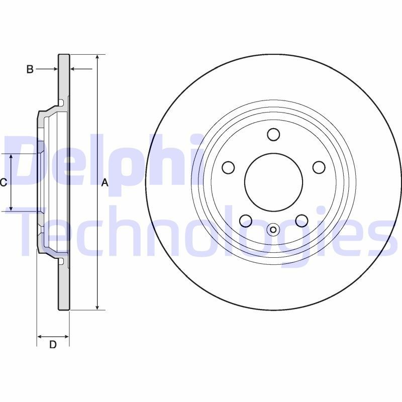 DELPHI Remschijf BG4800C BG4800C Sportremschijven DELPHI AUDI A3