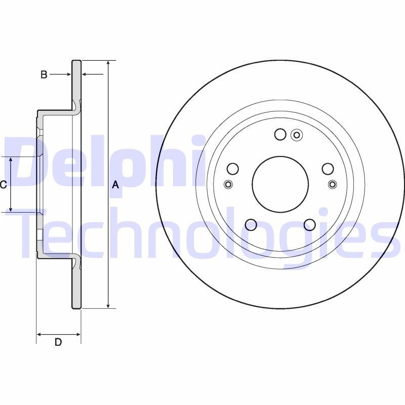 DELPHI Disque de frein BG4801C DELPHI BG4801C Disques de frein Honda HR-V II prix