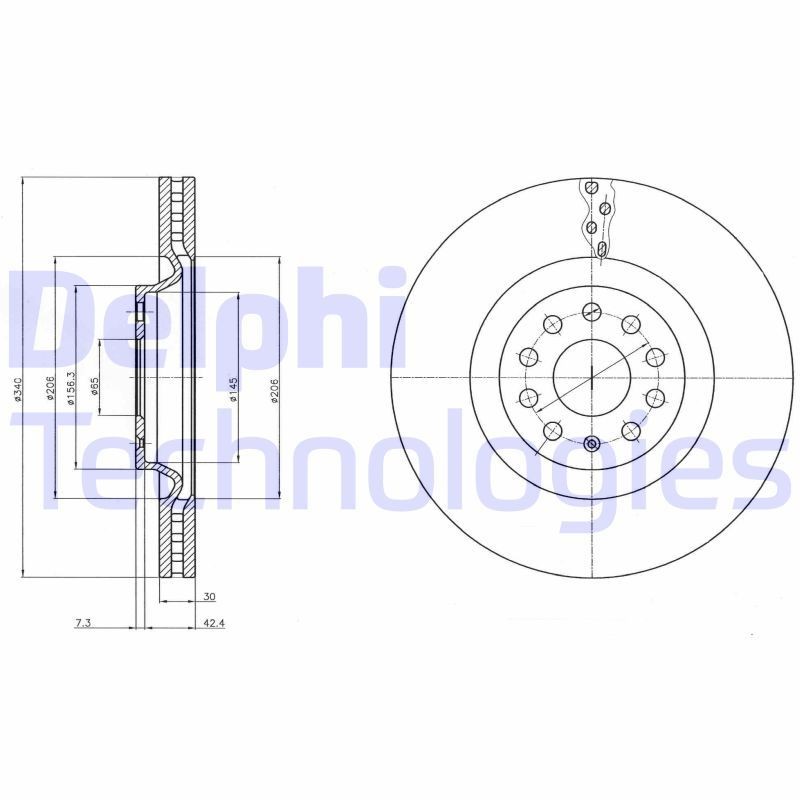 DELPHI Brake disc BG9109C DELPHI BG9109C Terramar (KP1) performance brake discs price