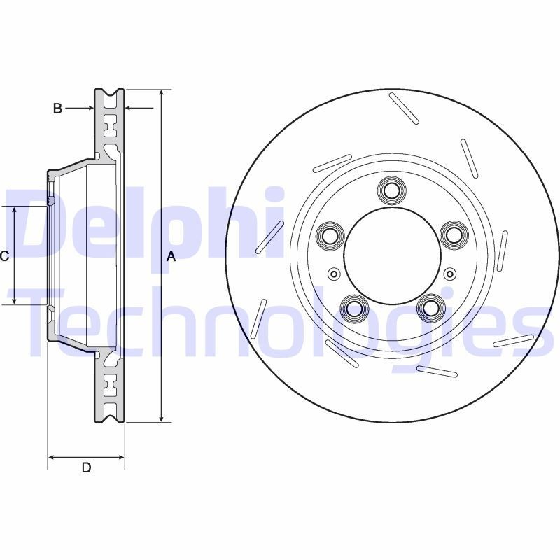 DELPHI Disco freno BG9165C DELPHI BG9165C costo Dischi freno sportivi PORSCHE Panamera (972) originale