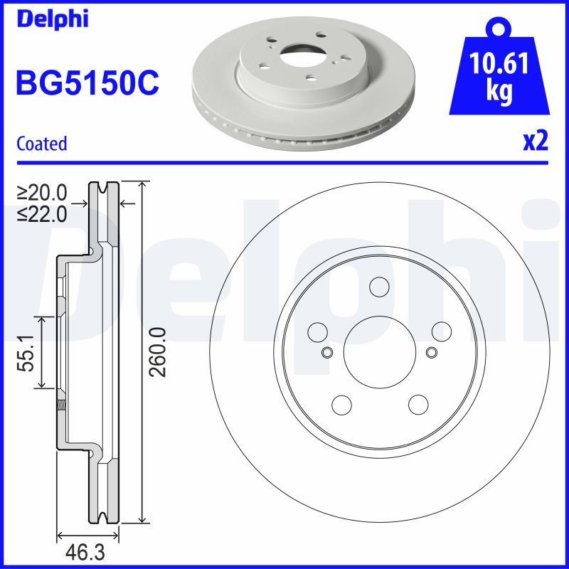 DELPHI Hjullejesæt BK569 BK569 Hjullejesæt MERCEDES-BENZ 123-serie DELPHI