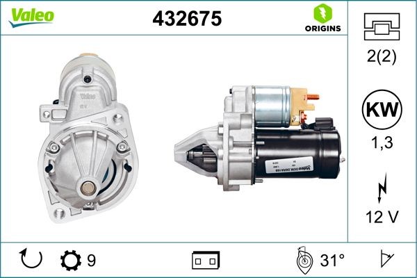 VALEO Käynnistysmoottori 432675 VALEO 432675 Volvo V40 starttimoottori hinta