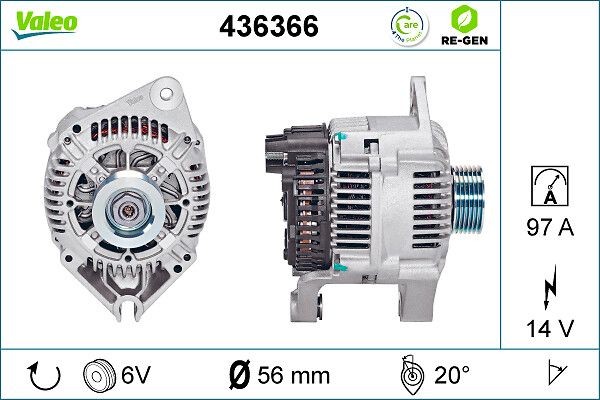 VALEO Alternatore 436366 436366 REMANUFACTURED PREMIUM costo Alternatore LANCIA DELTA VALEO