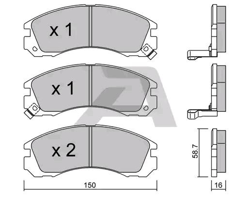 Kit pastiglie freni AISIN BPMI-1902 AISIN BPMI-1902 Pasticche dei freni anteriori e posteriori Peugeot 4007 2011
