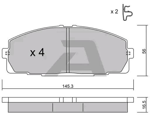 Τακάκια φρένων AISIN BPTO-1914 AISIN BPTO-1914 Τακάκια φρένων TOYOTA HIACE 2002