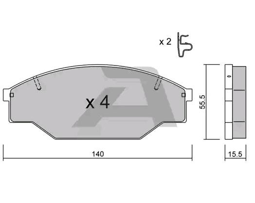 Brake pad set AISIN BPTO-1915 AISIN BPTO-1915 2002 TOYOTA DYNA brake pads replacement