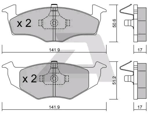 AISIN Remblokken BPVW-1018 BPVW-1018 AISIN Remblok Skoda goedkoop