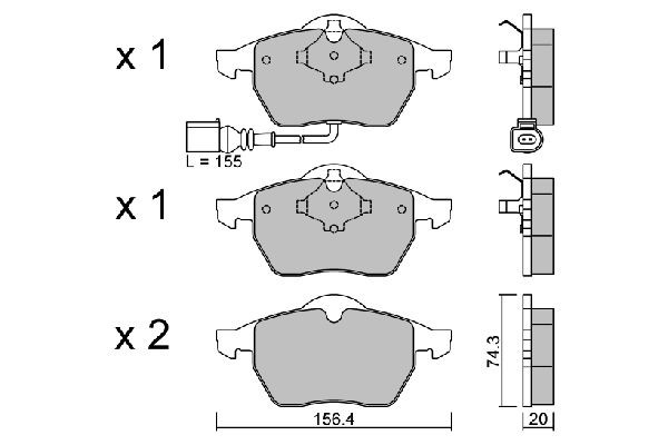 AISIN Kit pastiglie freni BPVW-1026 BPVW-1026 costo Pastiglie dei freni Volkswagen TOURAN AISIN