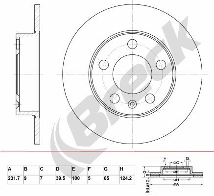 BRECK Bremžu diski BR 001 SA100 Bremžu disks BRECK CORRADO BR 001 SA100 lēti