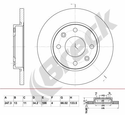 BRECK Disco freno BR 032 SA100 BR 032 SA100 Dischi freno CITROËN C3 BRECK costo