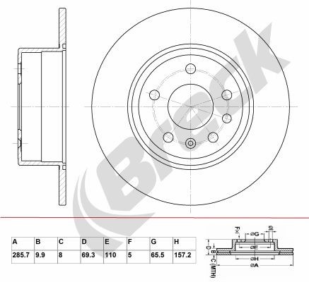 BRECK Remschijf BR 051 SA100 BR 051 SA100 BRECK Remschijf Opel goedkoop