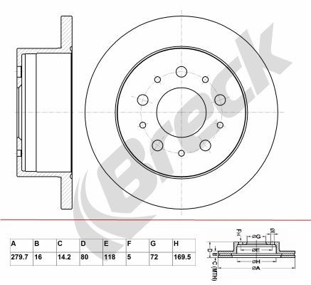 BRECK Jarrulevy BR 334 VA100 BR 334 VA100 BRECK Etujarrulevyt ja takajarrulevyt PEUGEOT 308
