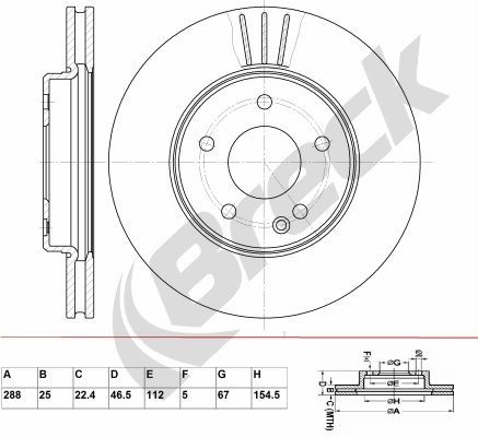 BRECK Δισκόπλακα BR 349 VA100 BR 349 VA100 Δισκόπλακες BRECK MERCEDES-BENZ E-class