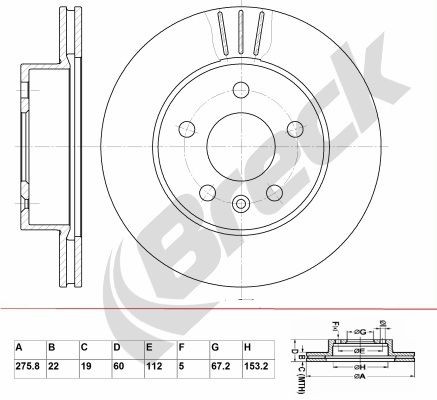 BRECK Piduriketas BR 358 VA100 Pidurikettad BRECK Mercedes-Benz GLK BR 358 VA100