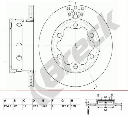 BRECK Brake disc BR 385 VA100 BR 385 VA100 BRECK brake discs for MERCEDES-BENZ VITO