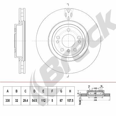 BRECK Δισκόπλακα BR 416 VH100 Δισκόπλακες BRECK Mercedes-Benz E-class BR 416 VH100