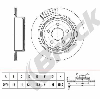 BRECK Remschijf BR 421 VH100 BRECK Remschijven set DACIA BR 421 VH100