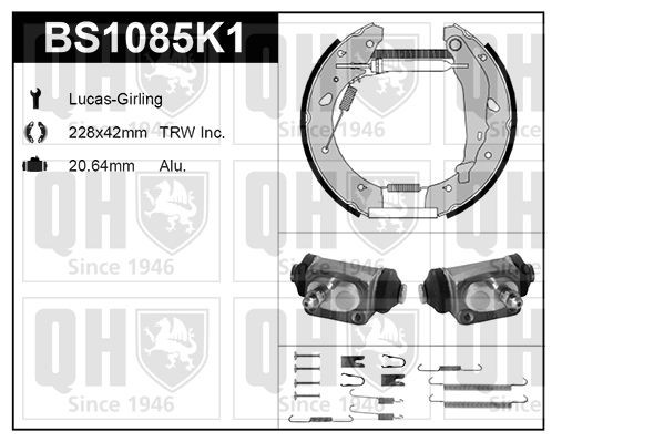 QUINTON HAZELL Remschoenset BS1085K1 Trommelrem QUINTON HAZELL HONDA BS1085K1