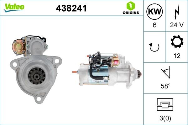 VALEO Motor de arranque 438241 VALEO 438241 Motor de arranque MAZDA 626 originais
