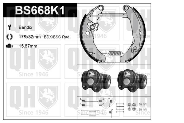 QUINTON HAZELL Piduriklotside komplekt BS668K1 QUINTON HAZELL BS668K1 Trummelpidur Ford Fiesta Mk2 odav