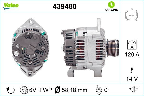 Alternatore VALEO 439480 SG10B032 VALEO NEW ORIGINAL PART 439480 Dinamo Renault KANGOO 2022