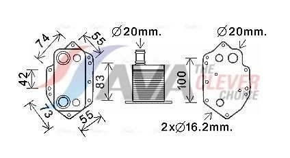 AVA COOLING SYSTEMS Moottoriöljyn jäähdytin BW3554 BW3554 AVA COOLING SYSTEMS Öljynjäähdytin BMW X5