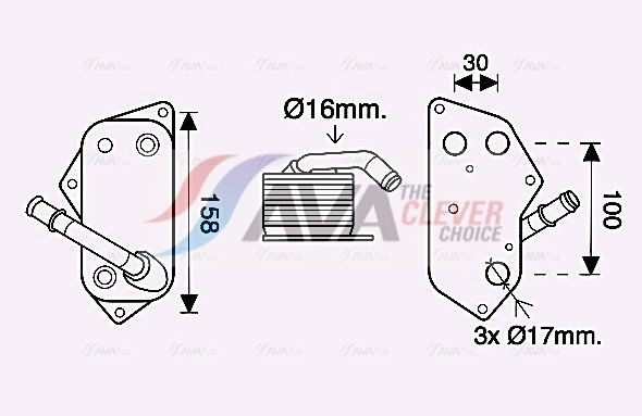AVA COOLING SYSTEMS Moottoriöljyn jäähdytin BW3558 BW3558 AVA COOLING SYSTEMS Öljynjäähdytin BMW X5