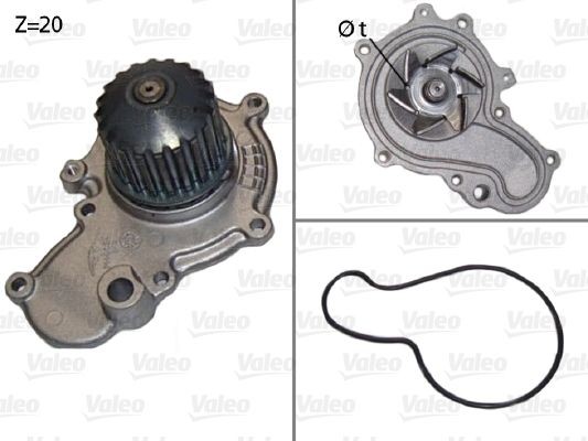 VALEO Αντλία νερού 506538 Αντλία νερού VALEO Chrysler PACIFICA 506538