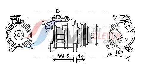 AVA COOLING SYSTEMS Kompresor klimatizácie BWAK492 Kompresor klimatizácie AVA COOLING SYSTEMS Rad 8 BWAK492 lacné