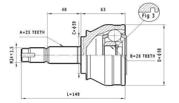 STATIM Drivledd C.175 Drivledd STATIM Fiat COUPE C.175