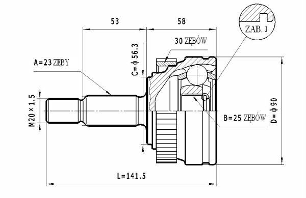 STATIM Sada kĺbov hnacieho hriadeľa C.357 C.357 Homokinetický kĺb RENAULT ESPACE STATIM
