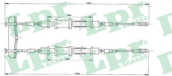LPR Ντίζα, φρένο ακινητοποίησης C1347B LPR C1347B Ντίζα φρένου Opel Omega A Sedan τιμες