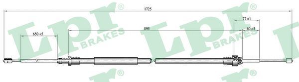 LPR Handremkabel C1666B C1666B Handremkabel CHRYSLER PACIFICA LPR