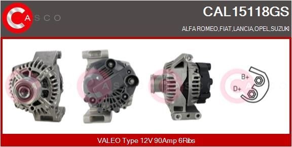 CASCO Lichtmaschine CAL15118GS CASCO CAL15118GS Lichtmaschine SUZUKI Swift IV Schrägheck (FZ, NZ) 1.6 (AZG 416, ZC32S, ZA32S) 142 PS 2017