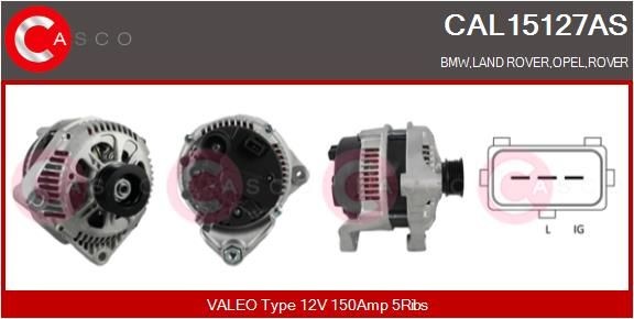 CASCO Laturi CAL15127AS CASCO Latausgeneraattori BMW CAL15127AS