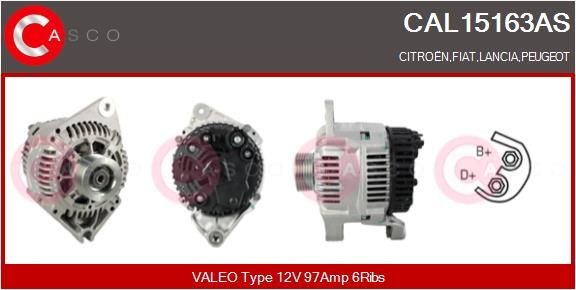 CASCO Generator CAL15163AS CASCO CAL15163AS Generator XM I Hatchback (Y3) original