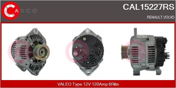 CASCO Alternator CAL15227RS CASCO CAL15227RS RENAULT Sport spіder Roadster alternator replacement