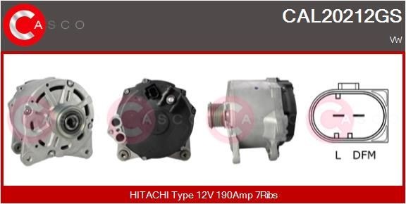 Dynamo / Alternator CASCO CAL20212GS CASCO CAL20212GS Alternator Volkswagen PHAETON 2003