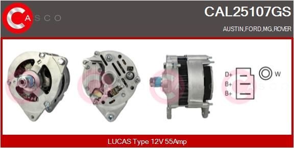 CASCO Dynamo / Alternator CAL25107GS CASCO CAL25107GS Generator Ford Granada GGTL prijs