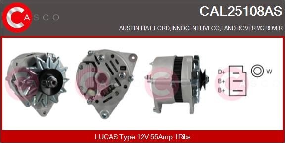 CASCO Alternatore CAL25108AS CASCO CAL25108AS costo Alternatore FORD Escort Mk3 Station Wagon (AWA) originale